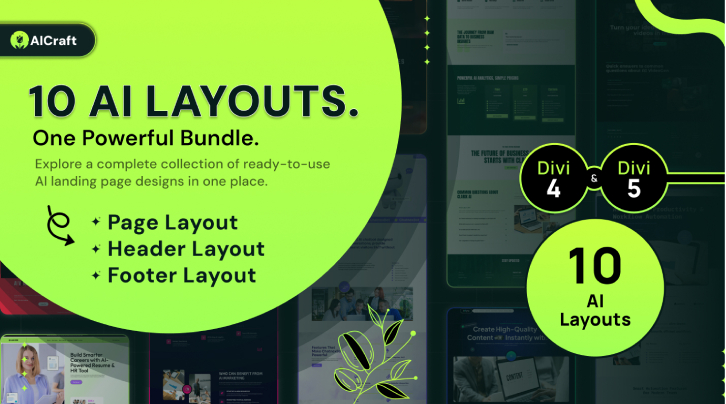 AICraft - 10 AI Tool Landing Pages - Di
